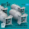 RESKIT RS72-0546 AN-M58 bombs (500 lbs) for all USAF & RAF of WW2 & Korean War (6 pcs) (3D Printed) 1/72